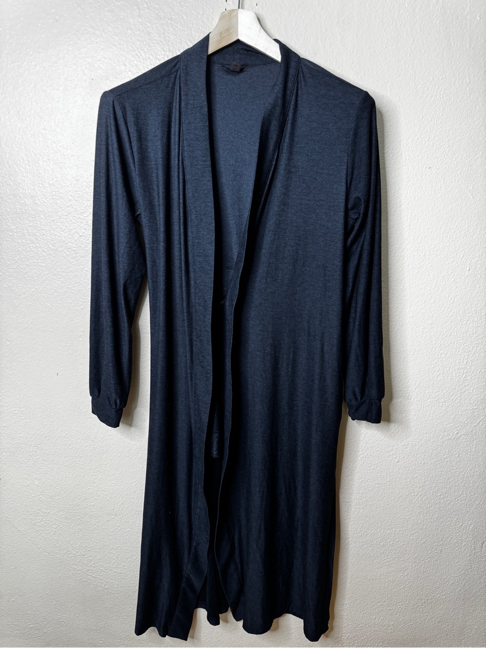 Beyond Yoga Womens M/L Charcoal Gray Long Duster Robe Cardigan Stretch USA